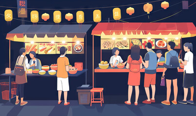Night Markets of Taiwan: Street Food, Shopping, and Cultural Experiences After Dark - obrazy, fototapety, plakaty