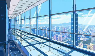 Obraz premium Taipei 101 Exploration: Skyscraper Views, Observatory, and Modern Architecture.