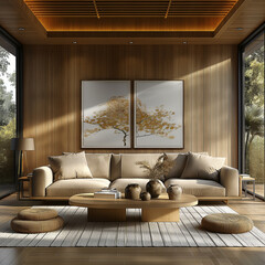 Modern interior luxury living room Scandinavian apartment