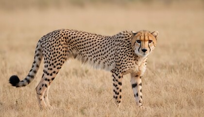 A Cheetah With Its Ears Flattened Back Ready To A