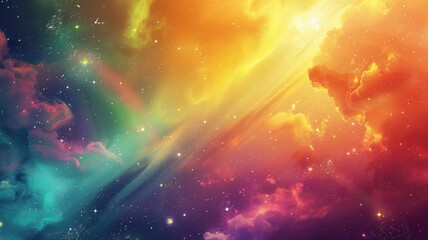 Vibrant cosmic background with a spectacular display of colors and light, resembling nebula in outer space.