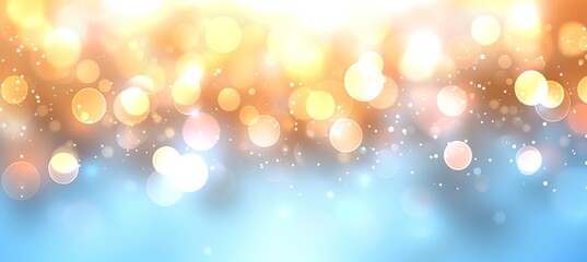 Obraz premium Ethereal bokeh background in a blend of sky blue, pale yellow, and ivory white hues
