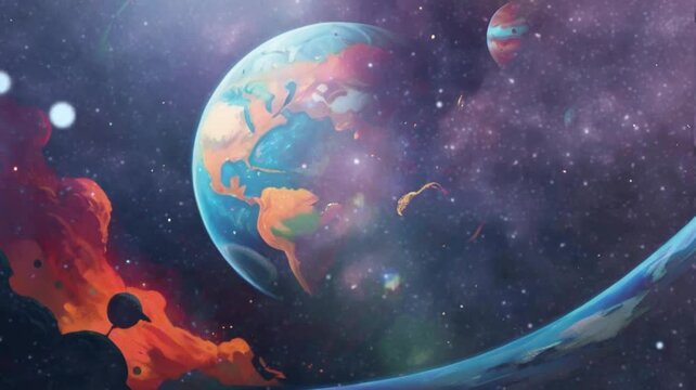 ilustração do planeta terra visto no cosmo