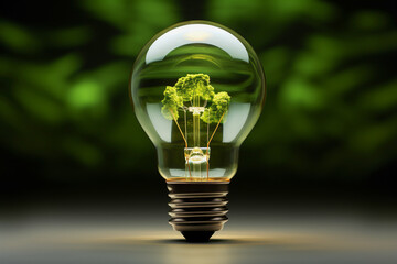 Tree growth in light bulb for saving Ecology energy nature. Saving energy and environment. Eco and Technology concept