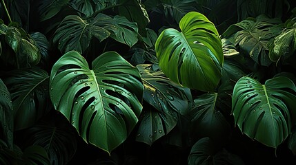 Fototapeta na wymiar Tropical leaves background. Exotic jungle concept.