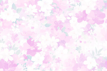 春爛漫の柔らかな桜色の花々の背景イラスト