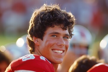 Photo of a high school quarterback teen man from 1980s - 769231563