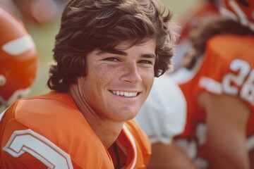 Photo of a high school quarterback teen man from 1980s - 769231567