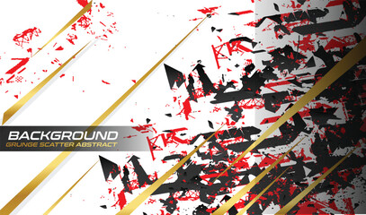 sublimation black white red gold gradient abstract jersey design grunge scatter splash vector background banner stripes speed style template racing motorsport basketball football volleyball