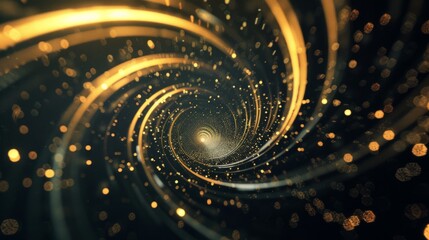 Abstract Golden Swirl Sparkles Background