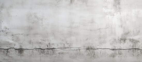 A monochrome photograph of a close up view of a grey concrete wall with a grey sky in the background, capturing the winter landscape with snow and geometric patterns