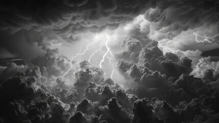 Dramatic Thunderstorm with Intense Lightning - obrazy, fototapety, plakaty