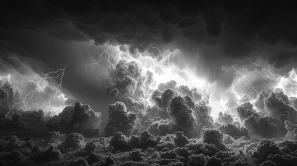 Dramatic Lightning Storm Clouds - obrazy, fototapety, plakaty