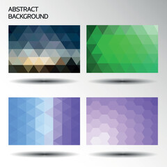 Obraz premium Set of four abstract backgrounds with geometric shapes