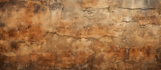Detailed view of a wall covered in a warm brown paint color, displaying texture and brush strokes