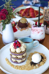 aesthetic beautiful taro pancakes