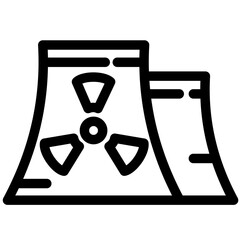 nuclear icon illustration design with outline