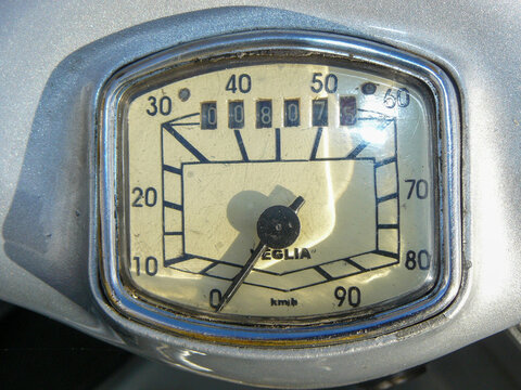 old vespa motorcycle speedometer indicator