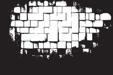 Fototapeta premium Abstract Monochrome Texture Seamless Grunge Background with Stains, Cracks, and Lines