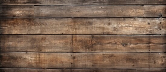 A closeup of a brown hardwood wall panel with a grainy texture and beige wood stain. The rectangular planks create a beautiful pattern, showcasing the natural beauty of the building material