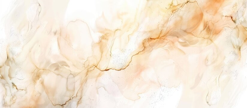 Fototapeta Light Marble Design. Light Watercolor Pattern. White Marble Backdrop. Beige Watercolor Seamless Design. 