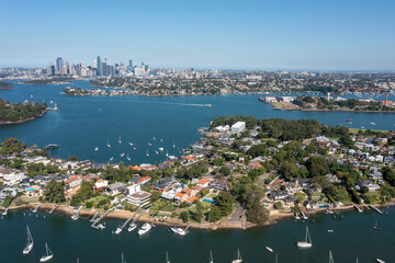 The Sydney suburb Woolwich and the  lane cove and Parramatta rivers