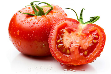 Fresh Tomato with Water Droplets 