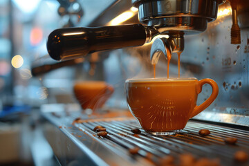 Una buena taza de café expreso italiano está siendo preparada.






 - obrazy, fototapety, plakaty