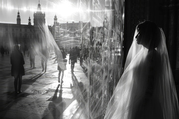 Una foto del velo de una novia, en Praga.






 - obrazy, fototapety, plakaty