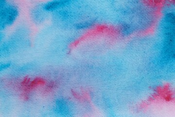 Abstract colorful watercolor painting as background, top view
