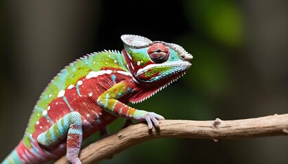 Agile Chameleon Blending Into Its Natural Environm