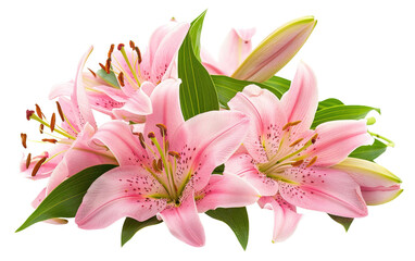 Naklejka premium Lily Bouquet Designs isolated on transparent Background
