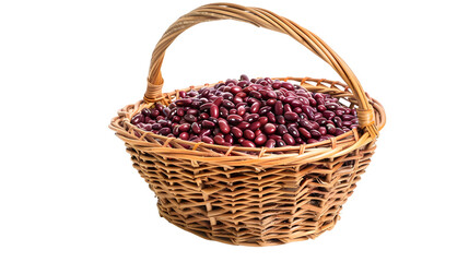 Fototapeta na wymiar Red beans basket isolated on white background 