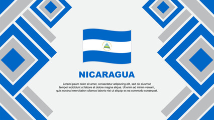 Nicaragua Flag Abstract Background Design Template. Nicaragua Independence Day Banner Wallpaper Vector Illustration. Nicaragua