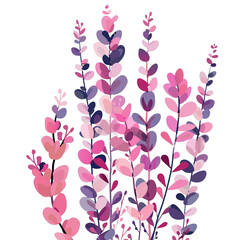 Illustration of the Pink Heath in a minimalist vector style, with bright, vibrant colors - obrazy, fototapety, plakaty