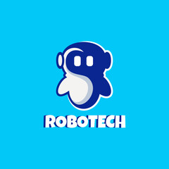 Blue robot logo icon