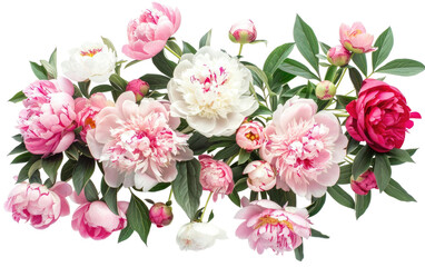 Peony Blossom Bouquets isolated on transparent Background
