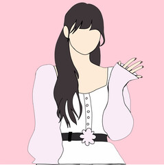 Illustration vector of Kpop street fashion. Street idols of Korea. K-pop female fashion idols. red carpet at an awards show for idols