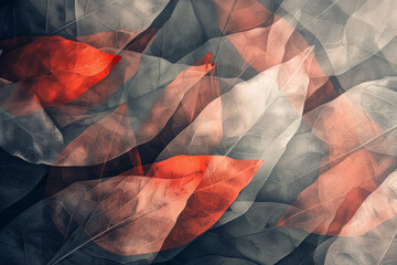 Abstract background, with beautiful  leaves geometric pattern, elegant, muted color tone, watercolor...
