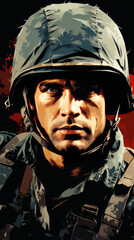 Fototapeta premium Illustration of a Soldier in Combat Gear