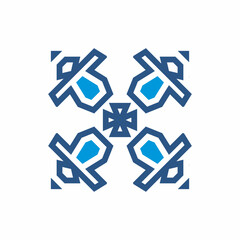 Initial letter X with modern decorations