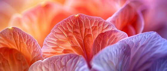 Flower Petals Closeup images of flower petals, showcasing their delicate textures, colors, and patterns, from velvety soft to finely veined and translucent petals , cinematic - obrazy, fototapety, plakaty