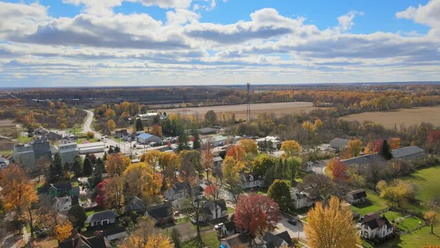 Small Town Autumn Aerial 1