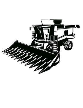 recommend clip art: Corn Harvester | Farm Equipment | Harvester | Machine | Farm Operator | Corn Field | Farming | Farm Lover | Original Illustration | Vector and Clipart | Cutfile and Stencil
                    