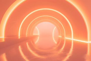 Futuristic Light Tunnel Stage for Product Presentation