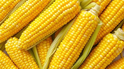 Vibrant golden sweet corn field background with fresh corn kernels, ideal for stunning visuals