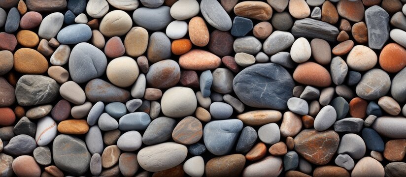 The picture showcases various rocks such as cobblestone, pebble, bedrock, and natural material that can be used for building material, flooring, or art