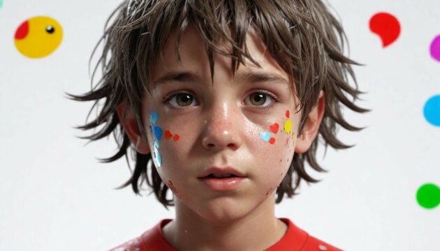 portrait of a child with a painted face