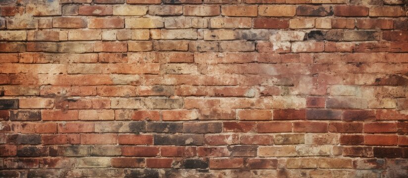 Detailed closeup of a brick wall showcasing the building materials texture and pattern. The brickwork contrasts with the green grass, creating a visually appealing composition