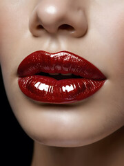 Fototapeta premium Woman's lips in close-up. Brilliant